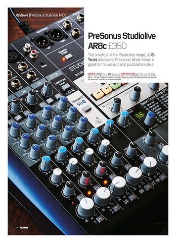 Future Music PreSonus Studiolive AR8c Future Music PreSonus Studiolive AR8c