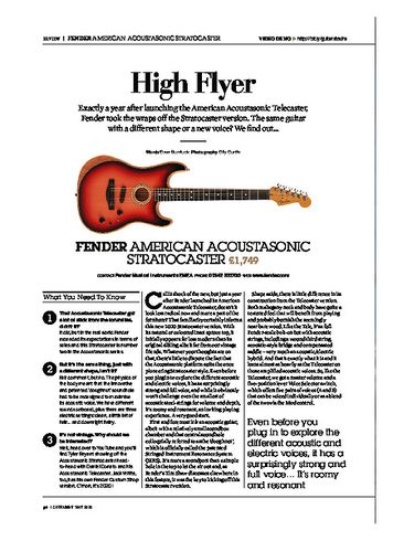 Guitarist FENDER AMERICAN ACOUSTASONIC STRATOCASTER Guitarist FENDER AMERICAN ACOUSTASONIC STRATOCASTER