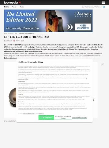 Bonedo.de ESP LTD EC-1000 BP BLKNB Bonedo.de ESP LTD EC-1000 BP BLKNB