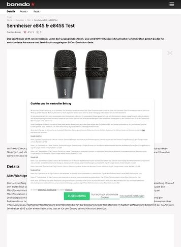 Bonedo.de Sennheiser e845 & e845S Bonedo.de Sennheiser e845 & e845S