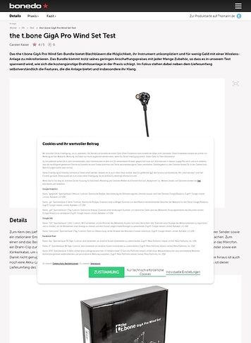 Bonedo.de the t.bone GigA Pro Wind Set Bonedo.de the t.bone GigA Pro Wind Set