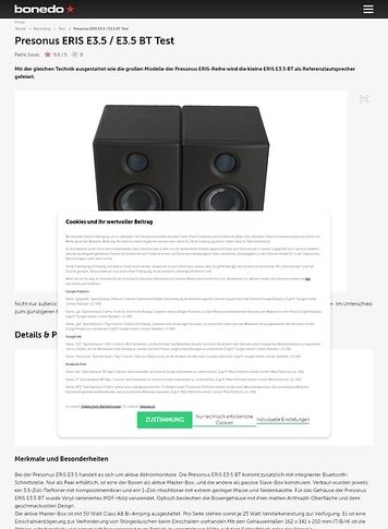 Bonedo.de Presonus ERIS E3.5 / E3.5 BT Bonedo.de Presonus ERIS E3.5 / E3.5 BT
