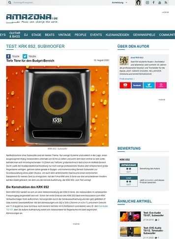 Amazona.de Test: KRK 8S2 Amazona.de Test: KRK 8S2