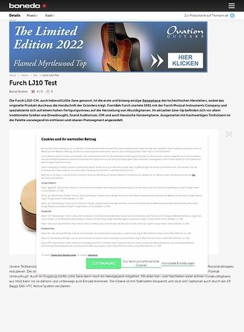 Bonedo.de Furch LJ10 Bonedo.de Furch LJ10
