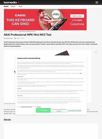 Bonedo.de AKAI Professional MPK Mini MK3 Bonedo.de AKAI Professional MPK Mini MK3
