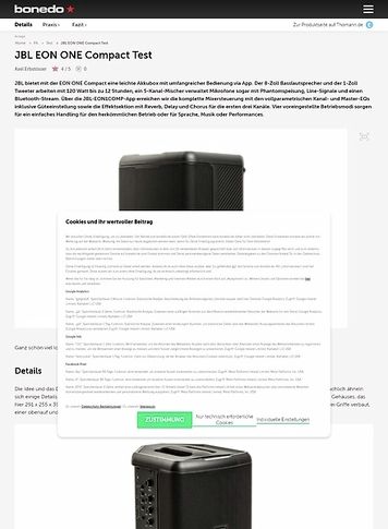 Bonedo.de JBL EON ONE Compact Bonedo.de JBL EON ONE Compact