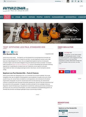 Amazona.de Epiphone Les Paul Standard 60s Amazona.de Epiphone Les Paul Standard 60s