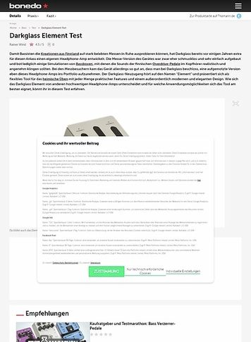 Bonedo.de Darkglass Element Cabsim/Headph. Amp Bonedo.de Darkglass Element Cabsim/Headph. Amp