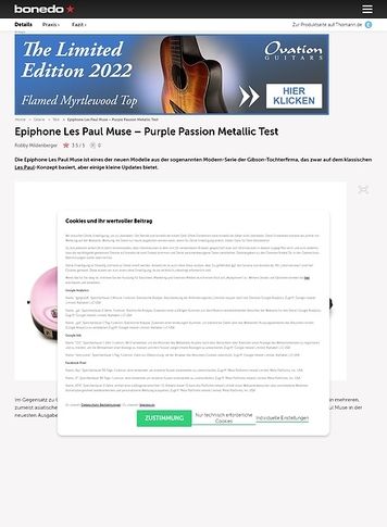 Bonedo.de Epiphone Les Paul Muse Bonedo.de Epiphone Les Paul Muse