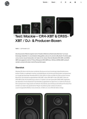 DJLAB Mackie – CR4-XBT & CR8S-XBT DJLAB Mackie – CR4-XBT & CR8S-XBT