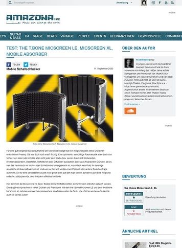 Amazona.de the t.bone Micscreen LE, Micscreen XL Amazona.de the t.bone Micscreen LE, Micscreen XL