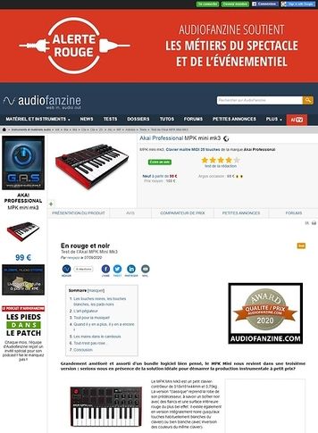 Audiofanzine.com Akai Professional MPK mini mk3 Audiofanzine.com Akai Professional MPK mini mk3