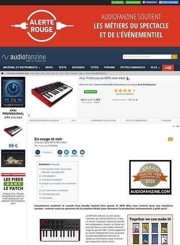 Audiofanzine.com Akai Professional MPK mini mk3 Audiofanzine.com Akai Professional MPK mini mk3