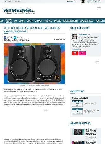 Amazona.de Behringer Media 40 USB Amazona.de Behringer Media 40 USB