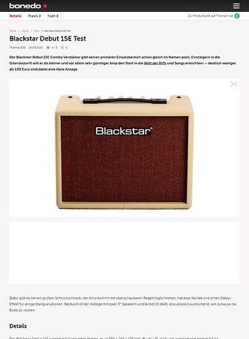 Bonedo.de Blackstar Debut 15E Bonedo.de Blackstar Debut 15E