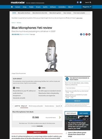 MusicRadar.com Blue Microphones Yeti MusicRadar.com Blue Microphones Yeti