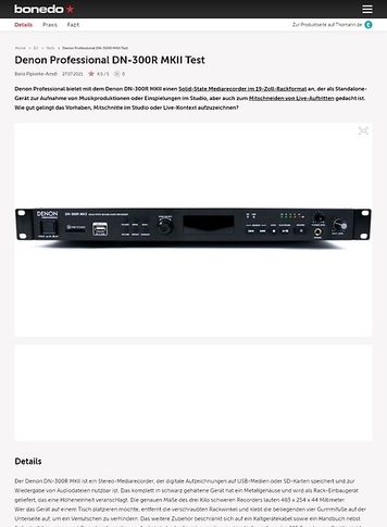 Bonedo.de Denon Professional DN-300R MKII Bonedo.de Denon Professional DN-300R MKII