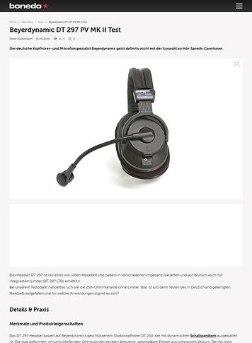 Bonedo.de Beyerdynamic DT 297 PV MK II Bonedo.de Beyerdynamic DT 297 PV MK II