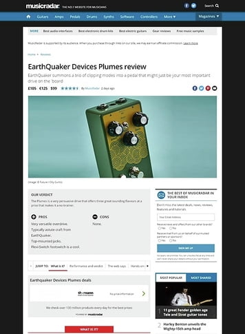 MusicRadar.com EarthQuaker Devices Plumes MusicRadar.com EarthQuaker Devices Plumes