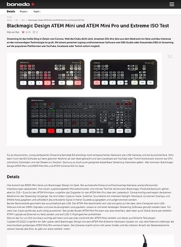 Bonedo.de Blackmagic Design ATEM Mini und ATEM Mini Pro Bonedo.de Blackmagic Design ATEM Mini und ATEM Mini Pro