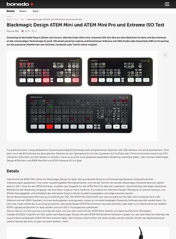 Bonedo.de Blackmagic Design ATEM Mini und ATEM Mini Pro Bonedo.de Blackmagic Design ATEM Mini und ATEM Mini Pro