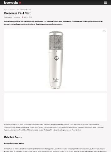 Bonedo.de Presonus PX-1 Bonedo.de Presonus PX-1