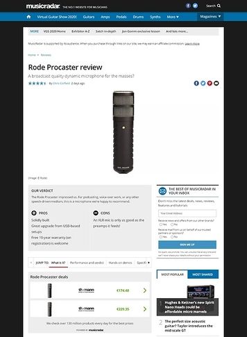 MusicRadar.com Rode Procaster review MusicRadar.com Rode Procaster review