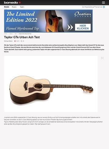 Bonedo.de Taylor GTe Bonedo.de Taylor GTe
