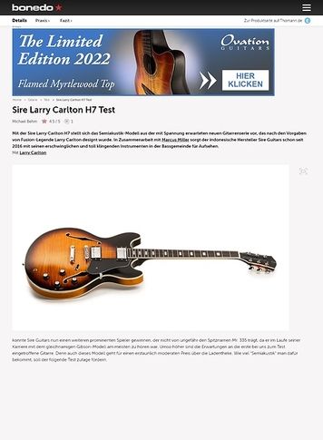 Bonedo.de Sire Larry Carlton H7 Bonedo.de Sire Larry Carlton H7