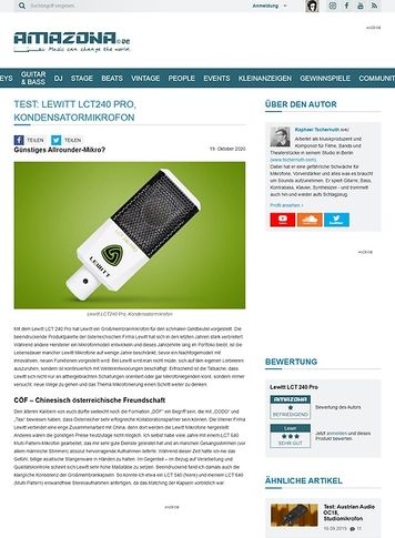 Amazona.de Test: Lewitt LCT240 Pro Amazona.de Test: Lewitt LCT240 Pro