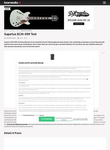 Bonedo.de Superlux ECM999 Bonedo.de Superlux ECM999