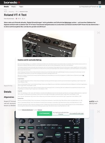 Bonedo.de Roland VT-4 Bonedo.de Roland VT-4