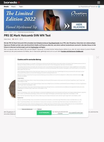 Bonedo.de PRS SE Mark Holcomb SVN WN Bonedo.de PRS SE Mark Holcomb SVN WN