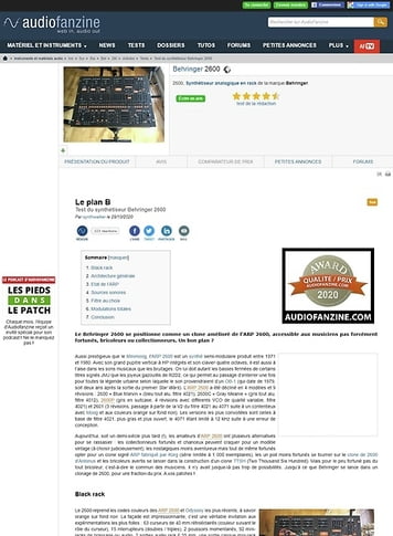 Audiofanzine.com Behringer 2600 Audiofanzine.com Behringer 2600