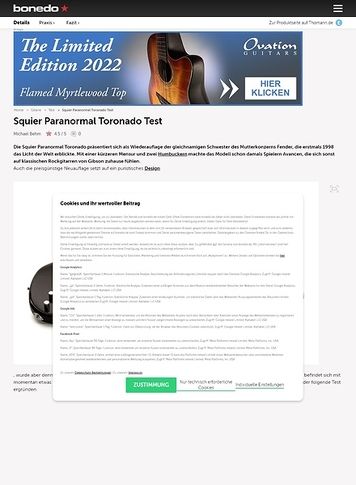 Bonedo.de Squier Paranormal Toronado Bonedo.de Squier Paranormal Toronado