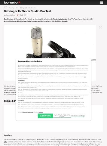 Bonedo.de Behringer U-Phoria Studio Pro Bonedo.de Behringer U-Phoria Studio Pro