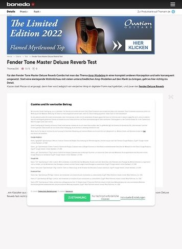 Bonedo.de Fender Tone Master Deluxe Reverb Bonedo.de Fender Tone Master Deluxe Reverb