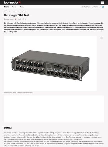 Bonedo.de Behringer S16 Bonedo.de Behringer S16