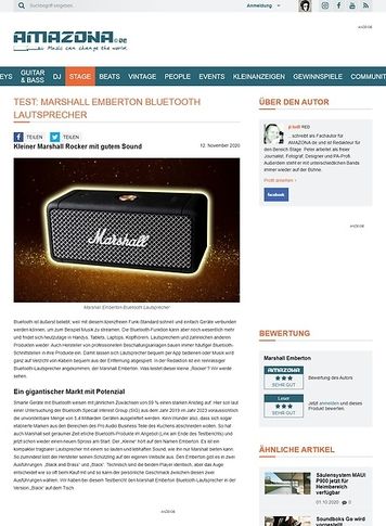 Amazona.de Marshall Emberton Bluetooth Lautsprecher Amazona.de Marshall Emberton Bluetooth Lautsprecher