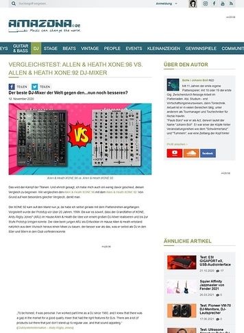 Amazona.de Vergleichstest: Allen & Heath XONE:96 vs. Allen & Heath XONE:92 Amazona.de Vergleichstest: Allen & Heath XONE:96 vs. Allen & Heath XONE:92