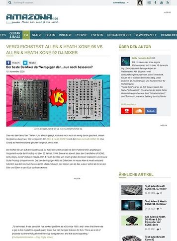Amazona.de Vergleichstest: Allen & Heath XONE:96 vs. Allen & Heath XONE:92 Amazona.de Vergleichstest: Allen & Heath XONE:96 vs. Allen & Heath XONE:92