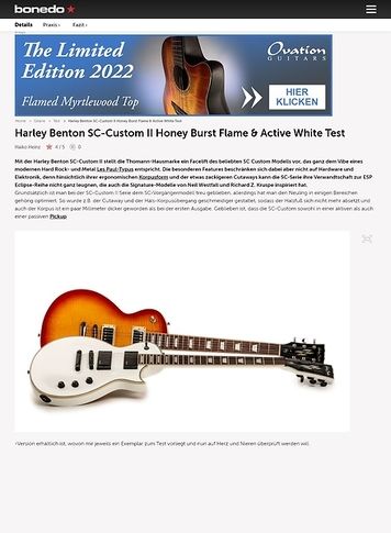 Bonedo.de Harley Benton SC-Custom II Honey Burst Flame & Active White Bonedo.de Harley Benton SC-Custom II Honey Burst Flame & Active White