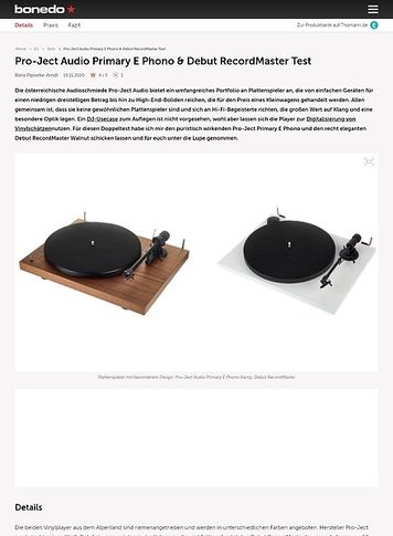 Bonedo.de Pro-Ject Audio Primary E Phono & Debut RecordMaster Bonedo.de Pro-Ject Audio Primary E Phono & Debut RecordMaster