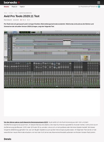 Bonedo.de Avid Pro Tools 2020.11 Bonedo.de Avid Pro Tools 2020.11