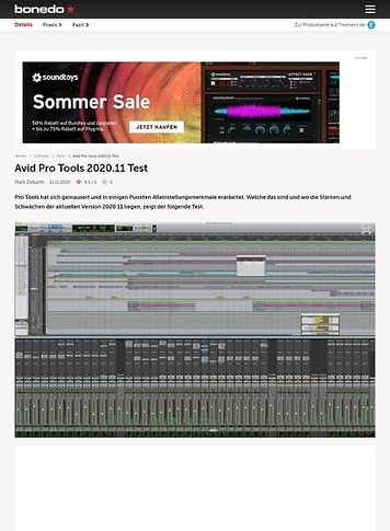 Bonedo.de Avid Pro Tools 2020.11 Bonedo.de Avid Pro Tools 2020.11