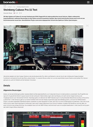 Bonedo.de Steinberg Cubase Pro 11 Bonedo.de Steinberg Cubase Pro 11