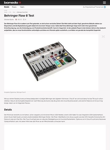 Bonedo.de Behringer Flow 8 Bonedo.de Behringer Flow 8