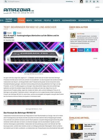 Amazona.de Behringer RX1602 V2 Line-Mischer Amazona.de Behringer RX1602 V2 Line-Mischer