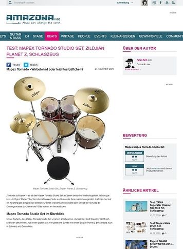 Amazona.de Mapex Tornado Studio Set, Zildjian Planet Z Amazona.de Mapex Tornado Studio Set, Zildjian Planet Z
