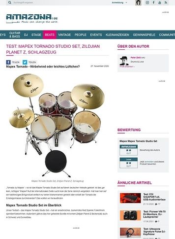 Amazona.de Mapex Tornado Studio Set, Zildjian Planet Z Amazona.de Mapex Tornado Studio Set, Zildjian Planet Z